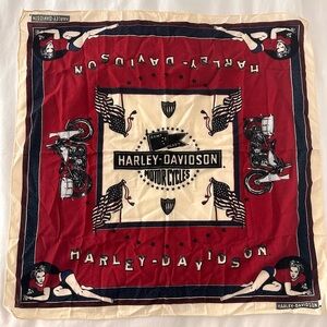 Harley-Davidson Red and Cream Motorcycle Bandana